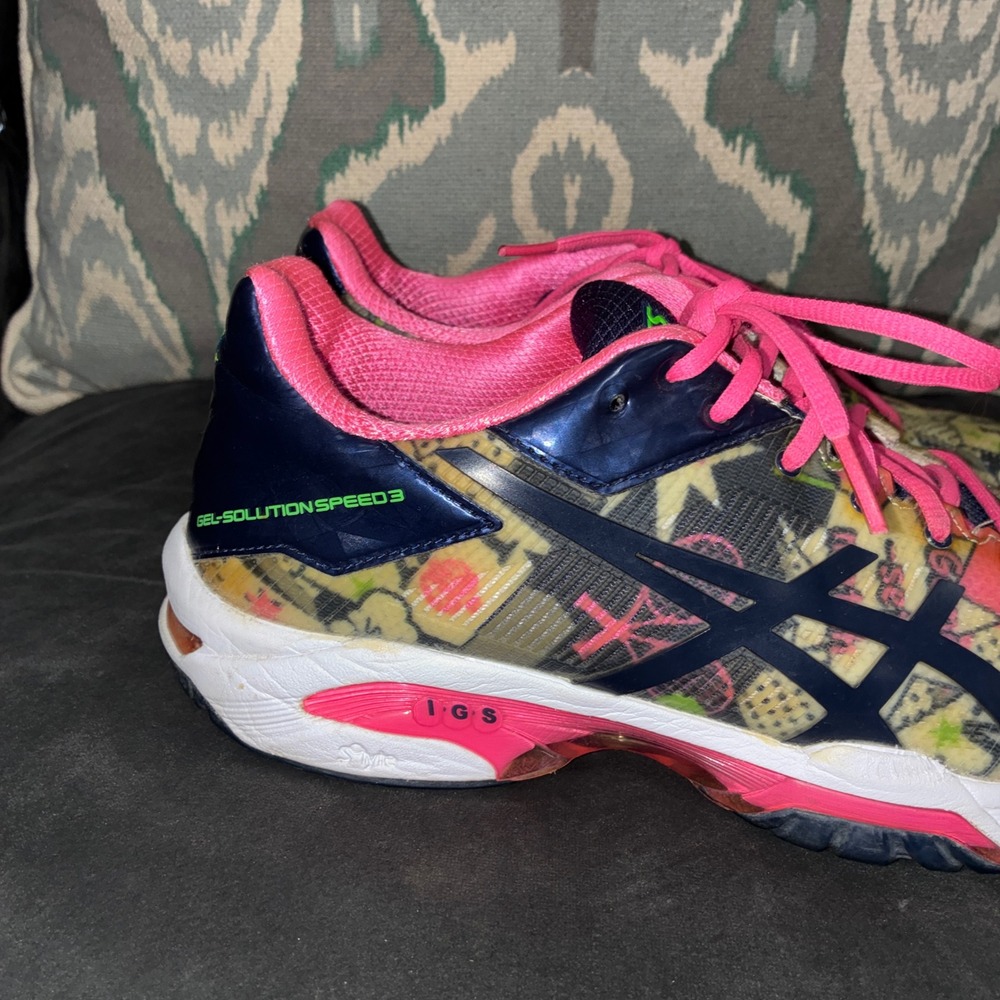 Asics Gel-Solution Speed 3 NYC Limited Edition Comic Print Tennis Shoes Womens - Picture 6 of 9